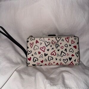 Kate Spade Multicolor Heart Wristlet – Cute Printed Zip Pouch